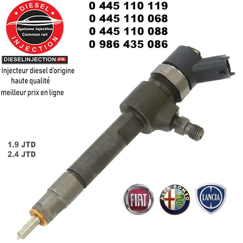 Injecteur bosch 0445110068 - 0445110119 - 0445110088 - 09864350860445110068- 0445110119