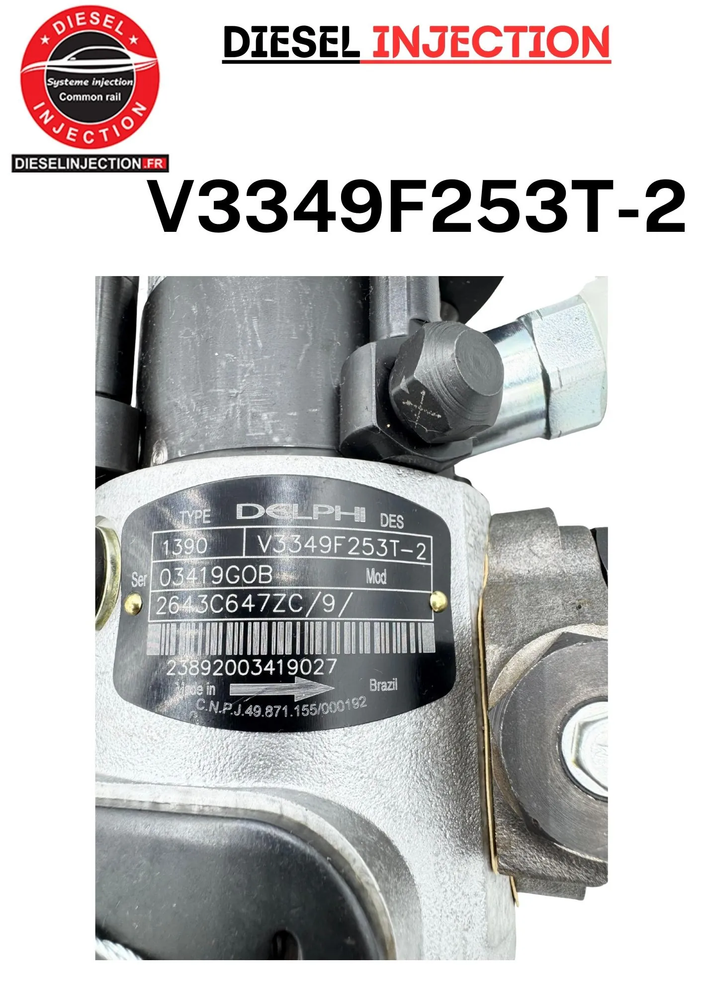 Pompe d'injection V3349F253T-2 pour Perkins 2643C6472 2643C6472CV3349F253T-2 1004TG2 T2326 3349F253 2643C6472 2643C6472C